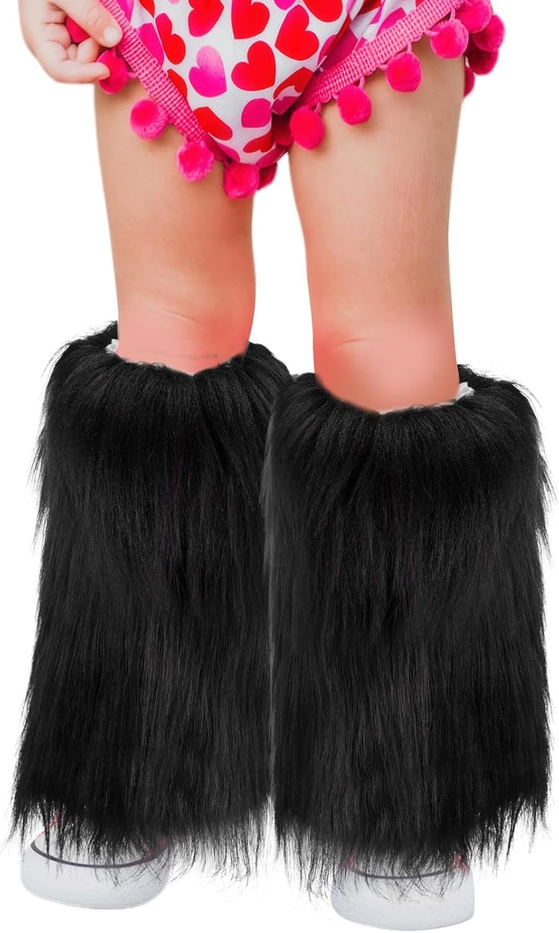 MioCloth Kid Girl Faux Fur Leg Warmers Dance Fuzzy Boot Cuff Cover Kawaii Goth Y2K Accessories Winter Xmas Clothes - Image 1